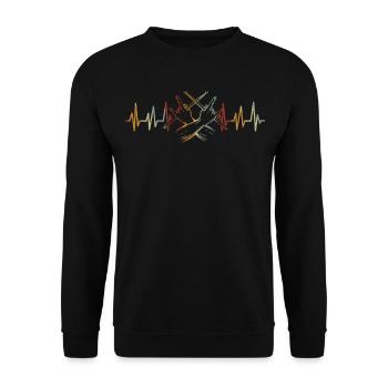 Tambours Tambours Baguette Batteur Musique Groupe Rock - Sweat-shirt Unisexe - noir - Devant - Alina (178cm) & Michal (187cm)