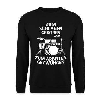 Tambours Tambours Baguette Batteur Musique Groupe Rock - Sweat-shirt Unisexe - noir - Devant - Alina (178cm) & Michal (187cm)