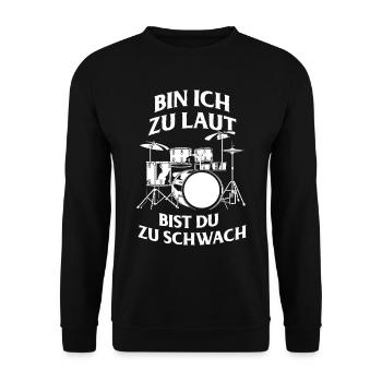 Trommer Trommer Trommestik Trommeslager Musik Band Rock - Unisex sweater - sort - Foran - Alina (178cm) & Michal (187cm)