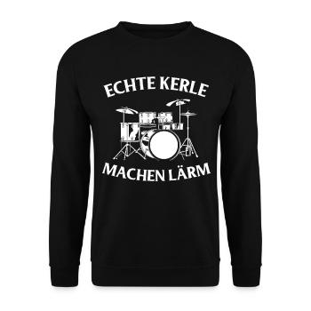 Trommer Trommer Trommestik Trommeslager Musik Band Rock - Unisex sweater - sort - Foran - Alina (178cm) & Michal (187cm)