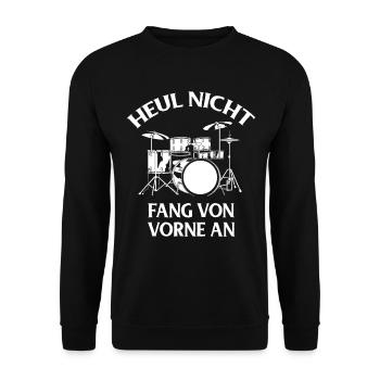 Drums Drums Drumstick Drummer Music Band Rock - Unisex Sweatshirt - black - Front - Alina (178cm) & Michal (187cm)