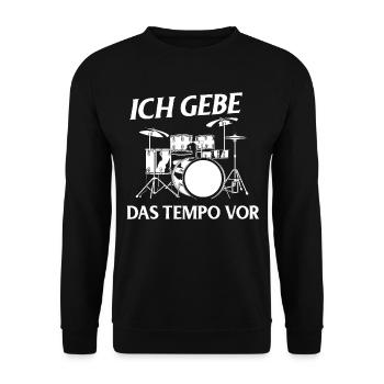 Drums Drums Drumstick Drummer Music Band Rock - Unisex Sweatshirt - black - Front - Alina (178cm) & Michal (187cm)