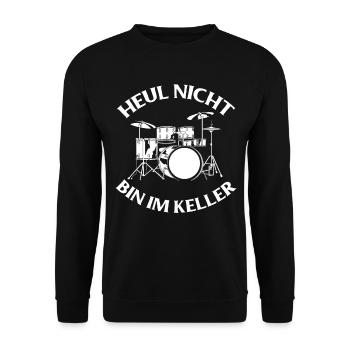 Drums Drums Drumstick Drummer Music Band Rock - Unisex Sweatshirt - black - Front - Alina (178cm) & Michal (187cm)