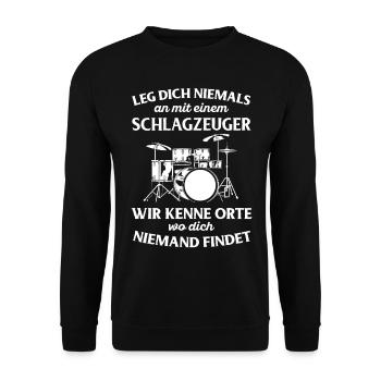 Drums Drums Drumstick Drummer Music Band Rock - Unisex Sweatshirt - black - Front - Alina (178cm) & Michal (187cm)