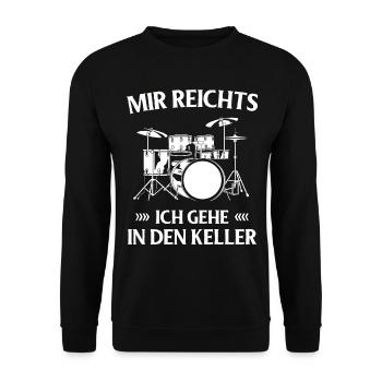 Trommer Trommer Trommestik Trommeslager Musik Band Rock - Unisex sweater - sort - Foran - Alina (178cm) & Michal (187cm)