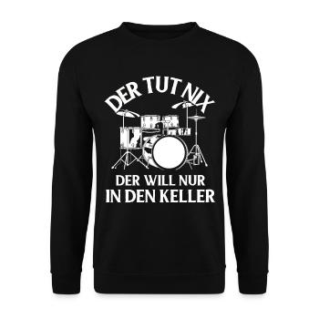 Drums Drums Drumstick Drummer Music Band Rock - Unisex Sweatshirt - black - Front - Alina (178cm) & Michal (187cm)