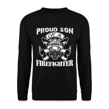 Proud Son Of A Firefighter - Unisex Sweatshirt - black - Front - Alina (178cm) & Michal (187cm)