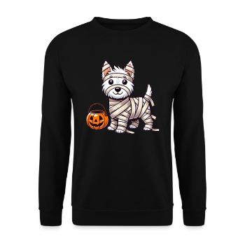 Westie Halloween Mummy West Highland White - Unisex Sweatshirt - black - Front - Alina (178cm) & Michal (187cm)