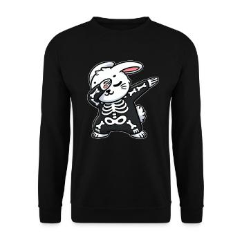 Halloween Rabbit Skeleton Cute Bunny - Unisex Sweatshirt - black - Front - Alina (178cm) & Michal (187cm)