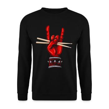 Tambours Baguettes Tambours Batteur Musique Groupe Rock - Sweat-shirt Unisexe - noir - Devant - Alina (178cm) & Michal (187cm)