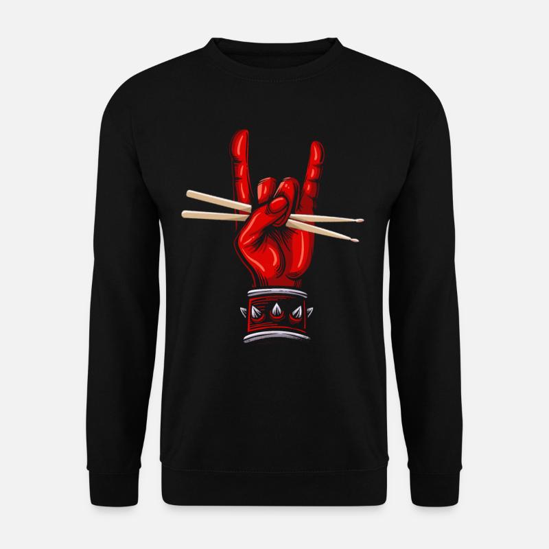 Drums Drumstick Schlagzeug Drummer Musik Band Rock - Unisex Pullover - Schwarz