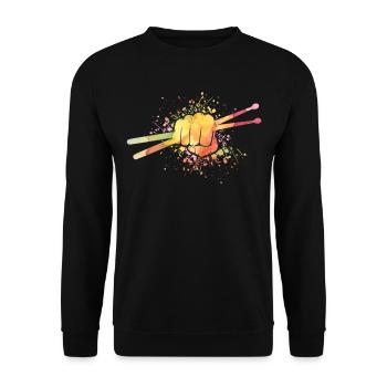 Drums Drums Drumstick Drummer Music Band Rock - Unisex Sweatshirt - black - Front - Alina (178cm) & Michal (187cm)