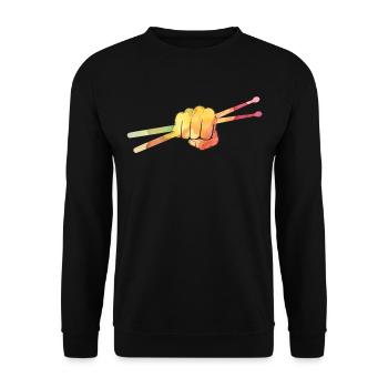 Tambours Baguettes Tambours Batteur Musique Groupe Rock - Sweat-shirt Unisexe - noir - Devant - Alina (178cm) & Michal (187cm)