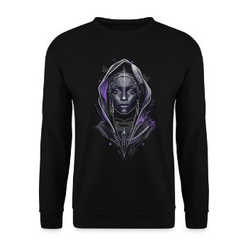 Afro Futuristic Black History Month Artwork - Unisex Sweatshirt - black - Front - Alina (178cm) & Michal (187cm)