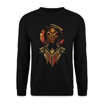 Futuristic Black History Month Heritage Design - Unisex Sweatshirt - black - Front - Alina (178cm) & Michal (187cm)