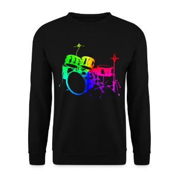 Drums Drums Drumstick Drummer Music Band Rock - Unisex Sweatshirt - black - Front - Alina (178cm) & Michal (187cm)