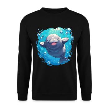 Seekuh Dugongs Dugong - Unisex Pullover - Schwarz - Vorne - Alina (178cm) & Michal (187cm)