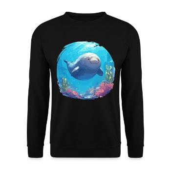 Seekuh Dugongs Dugong - Unisex Pullover - Schwarz - Vorne - Alina (178cm) & Michal (187cm)