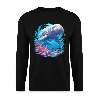 Seekuh Dugongs Dugong - Unisex Pullover - Schwarz - Vorne - Alina (178cm) & Michal (187cm)