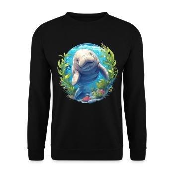 Seekuh Dugongs Dugong - Unisex Pullover - Schwarz - Vorne - Alina (178cm) & Michal (187cm)