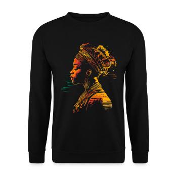 Heritage Afro American Black History Art - Unisex Sweatshirt - black - Front - Alina (178cm) & Michal (187cm)