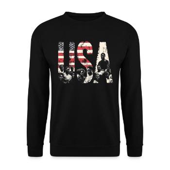 Afro American History USA Heritage Art - Unisex Sweatshirt - black - Front - Alina (178cm) & Michal (187cm)