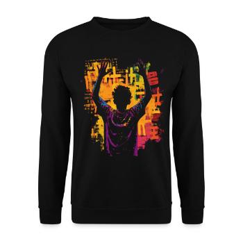 Afro Amerikanische Resilienz Black History Monthv - Unisex Pullover - Schwarz - Vorne - Alina (178cm) & Michal (187cm)