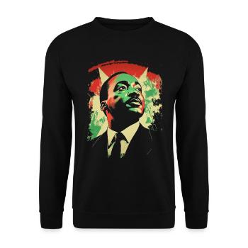 MLK Patrimoine afro-américain Mois de l’histoire des Noirs - Sweat-shirt Unisexe - noir - Devant - Alina (178cm) & Michal (187cm)