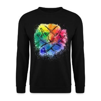 Drums Drums Drumstick Drummer Music Band Rock - Unisex Sweatshirt - black - Front - Alina (178cm) & Michal (187cm)