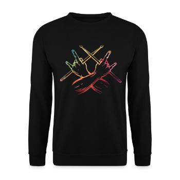 Drums Drums Drumstick Drummer Music Band Rock - Unisex Sweatshirt - black - Front - Alina (178cm) & Michal (187cm)