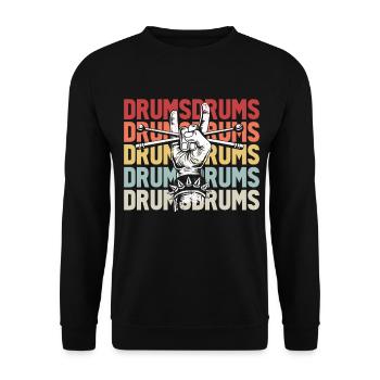 Schlagzeug Drums Drumstick Drummer Musik Band Rock - Unisex Pullover - Schwarz - Vorne - Alina (178cm) & Michal (187cm)