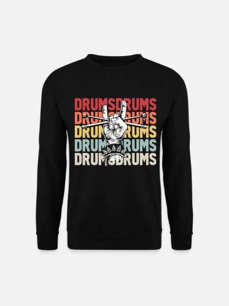 Schlagzeug Drums Drumstick Drummer Musik Band Rock - Unisex Pullover - Schwarz