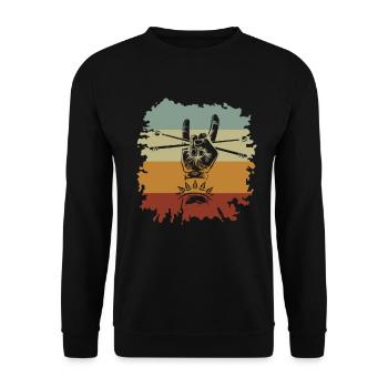 Drums Drums Drumstick Drummer Music Band Rock - Unisex Sweatshirt - black - Front - Alina (178cm) & Michal (187cm)