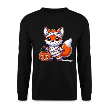 Fox Halloween Mummy Kids Women Men Fox - Unisex Sweatshirt - black - Front - Alina (178cm) & Michal (187cm)
