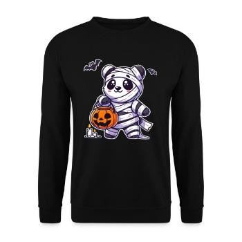 Panda Halloween Momie Enfants Femmes Hommes Panda - Sweat-shirt Unisexe - noir - Devant - Alina (178cm) & Michal (187cm)