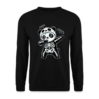 Fuchs Halloween Skelett Kinder Frauen Männer Fuchs - Unisex Pullover - Schwarz - Vorne - Alina (178cm) & Michal (187cm)