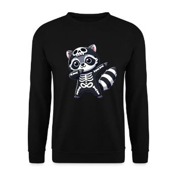 raton laveur Halloween squelette enfants femmes hommes - Sweat-shirt Unisexe - noir - Devant - Alina (178cm) & Michal (187cm)