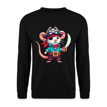 Rat Halloween Pirate Enfants Femmes Hommes Rat - Sweat-shirt Unisexe - noir - Devant - Alina (178cm) & Michal (187cm)