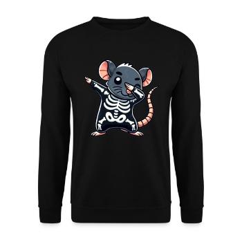 Rat Halloween Squelette Enfants Femmes Hommes Rat - Sweat-shirt Unisexe - noir - Devant - Alina (178cm) & Michal (187cm)