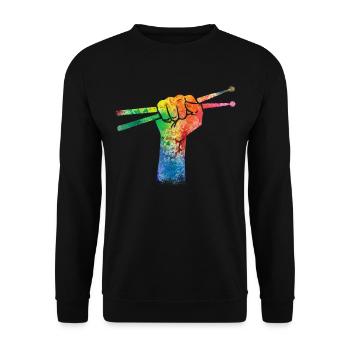 Tambours Tambours Baguette Batteur Musique Groupe Rock - Sweat-shirt Unisexe - noir - Devant - Alina (178cm) & Michal (187cm)