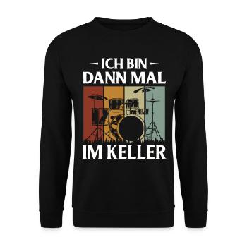 Trommer Trommer Trommestik Trommeslager Musik Band Rock - Unisex sweater - sort - Foran - Alina (178cm) & Michal (187cm)