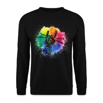 Drums Drums Drumstick Drummer Music Band Rock - Unisex Sweatshirt - black - Front - Alina (178cm) & Michal (187cm)