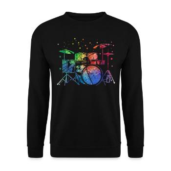 Tambours Baguettes Tambours Batteur Musique Groupe Rock - Sweat-shirt Unisexe - noir - Devant - Alina (178cm) & Michal (187cm)