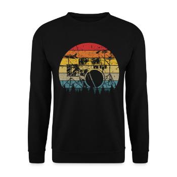 Tambours Tambours Baguette Batteur Musique Groupe Rock - Sweat-shirt Unisexe - noir - Devant - Alina (178cm) & Michal (187cm)