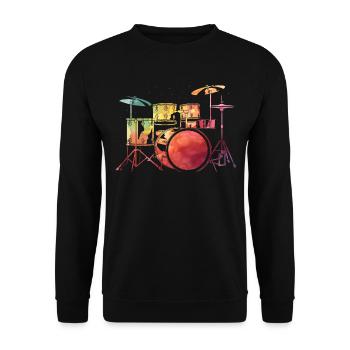 Tambours Baguettes Tambours Batteur Musique Groupe Rock - Sweat-shirt Unisexe - noir - Devant - Alina (178cm) & Michal (187cm)