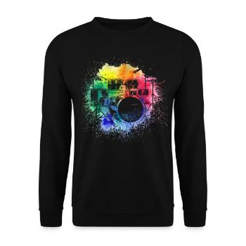 Drums Drums Drumstick Drummer Music Band Rock - Unisex Sweatshirt - black - Front - Alina (178cm) & Michal (187cm)