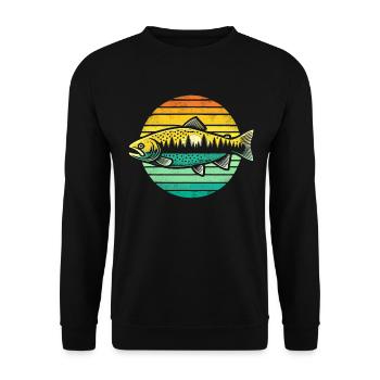Fishing Fishing Angler Trout Fishing Fishing - Unisex Sweatshirt - black - Front - Alina (178cm) & Michal (187cm)