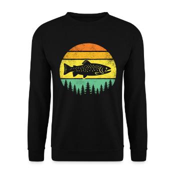Fishing Fishing Angler Trout Fishing Fishing - Unisex Sweatshirt - black - Front - Alina (178cm) & Michal (187cm)