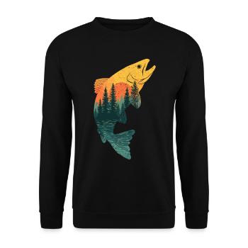 Pêche Pêche Pêche à la truite Pêche - Sweat-shirt Unisexe - noir - Devant - Alina (178cm) & Michal (187cm)