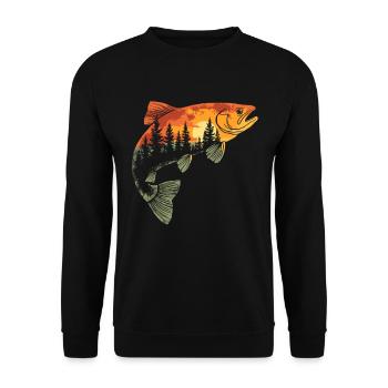 Pêche Pêche Pêche à la truite Pêche - Sweat-shirt Unisexe - noir - Devant - Alina (178cm) & Michal (187cm)